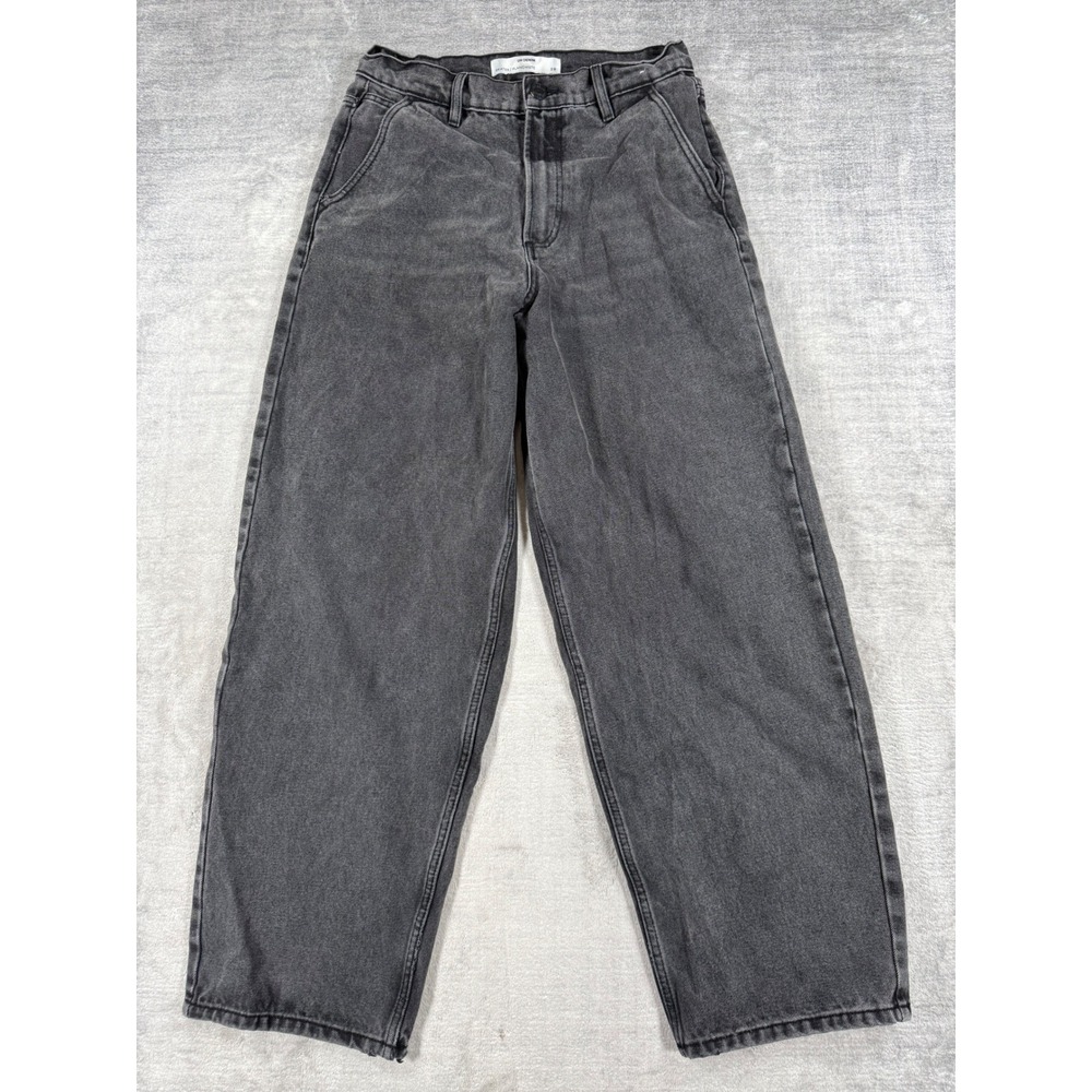 Urban Heritage Jeans Womens 28 Black Skater Wide Leg Baggy Barrel Faded Y2K